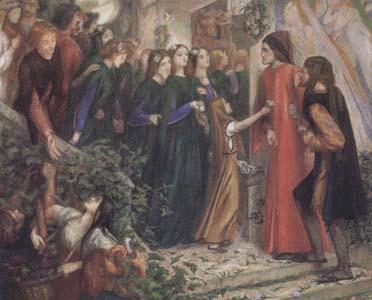 Dante Gabriel Rossetti Beatrice Meeting Dante at a Marriage Feast,Denies him her Salutation (mk28) France oil painting art